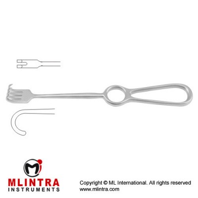 Kocher Retractor 2 Blunt Prongs Stainless Steel, 22 cm - 8 3/4"